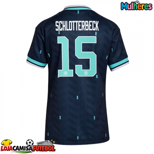 Camisa de Futebol Alemanha Nico Schlotterbeck #15 Equipamento Secundário Mulheres Mundo 2026 Manga Curta